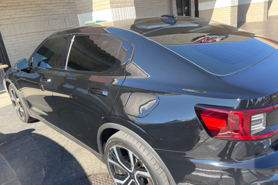 2022 Polestar 2 electric car with ceramic window tint and ceramic coating in Santa Maria, CA