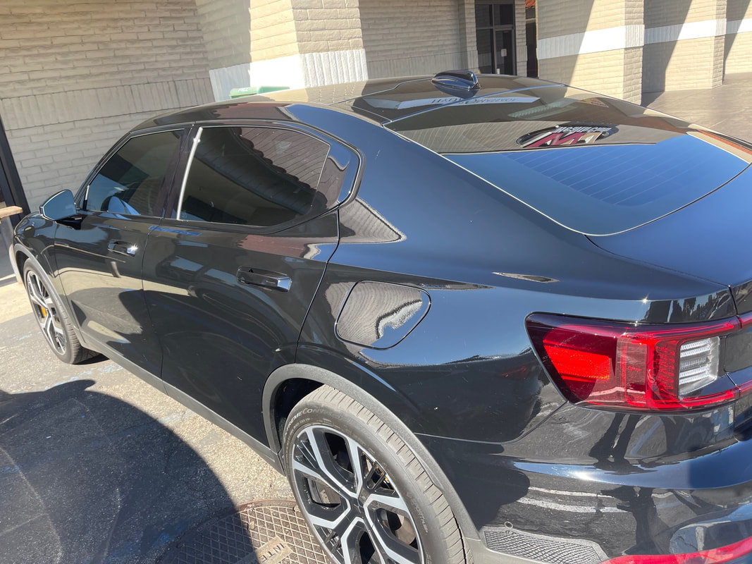 2022 Polestar 2 electric car with ceramic window tint and ceramic coating in Santa Maria, CA