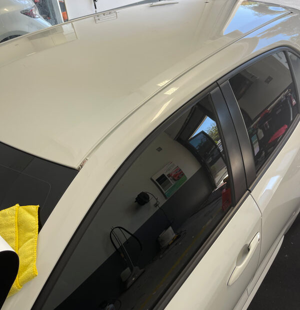 Car roof finished in carbon fiber textured vinyl wrap in Santa Maria, CA